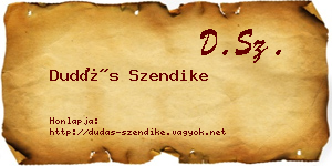 Dudás Szendike névjegykártya